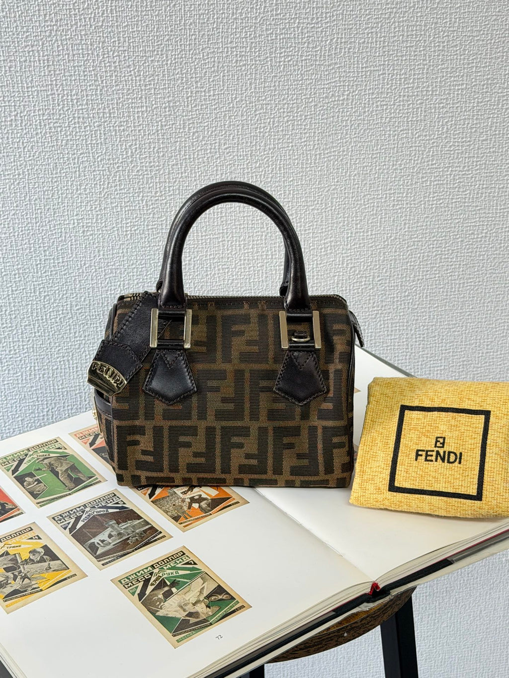 FENDI Zucca Boston Bag