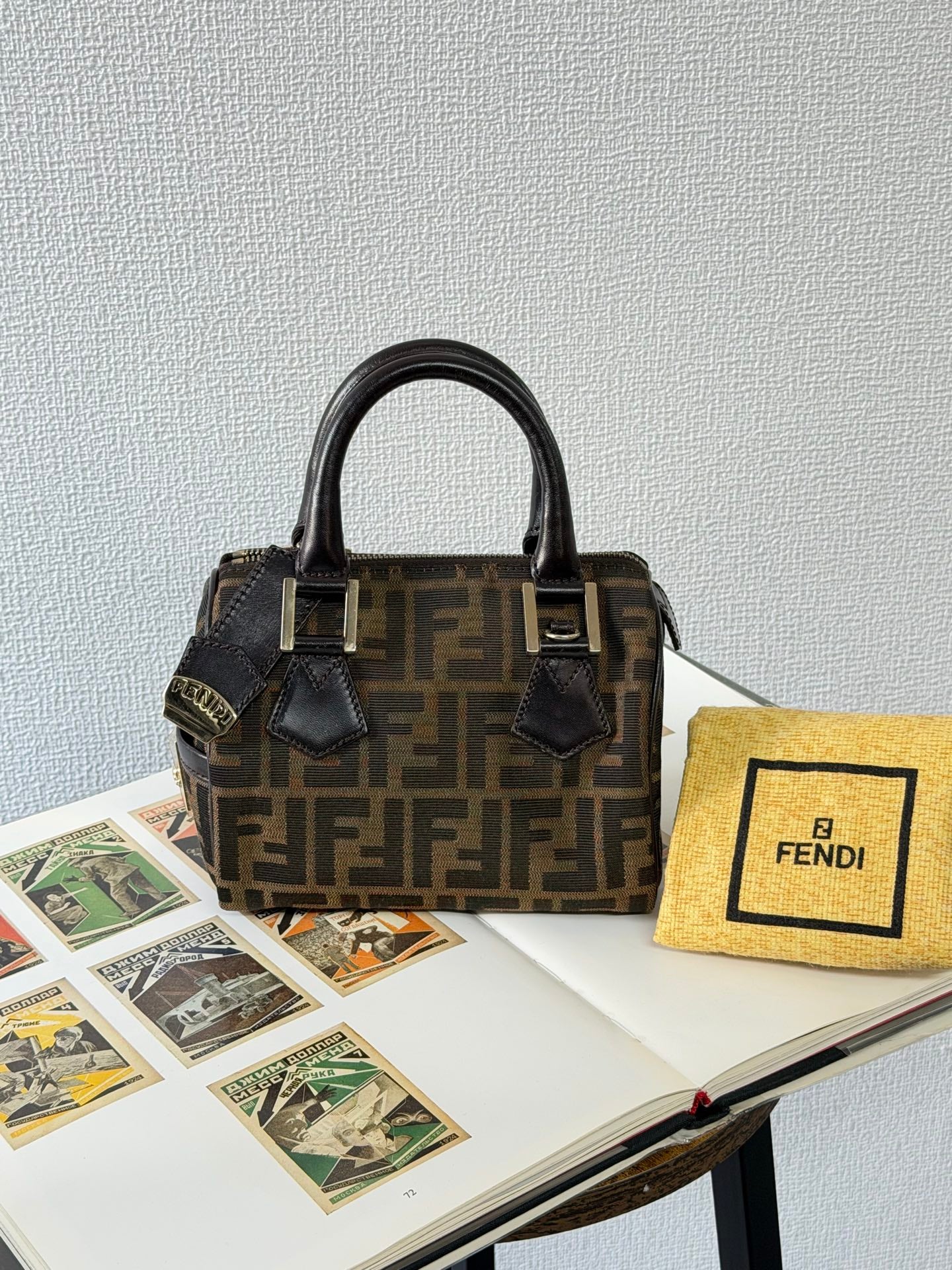 FENDI Zucca Boston Bag