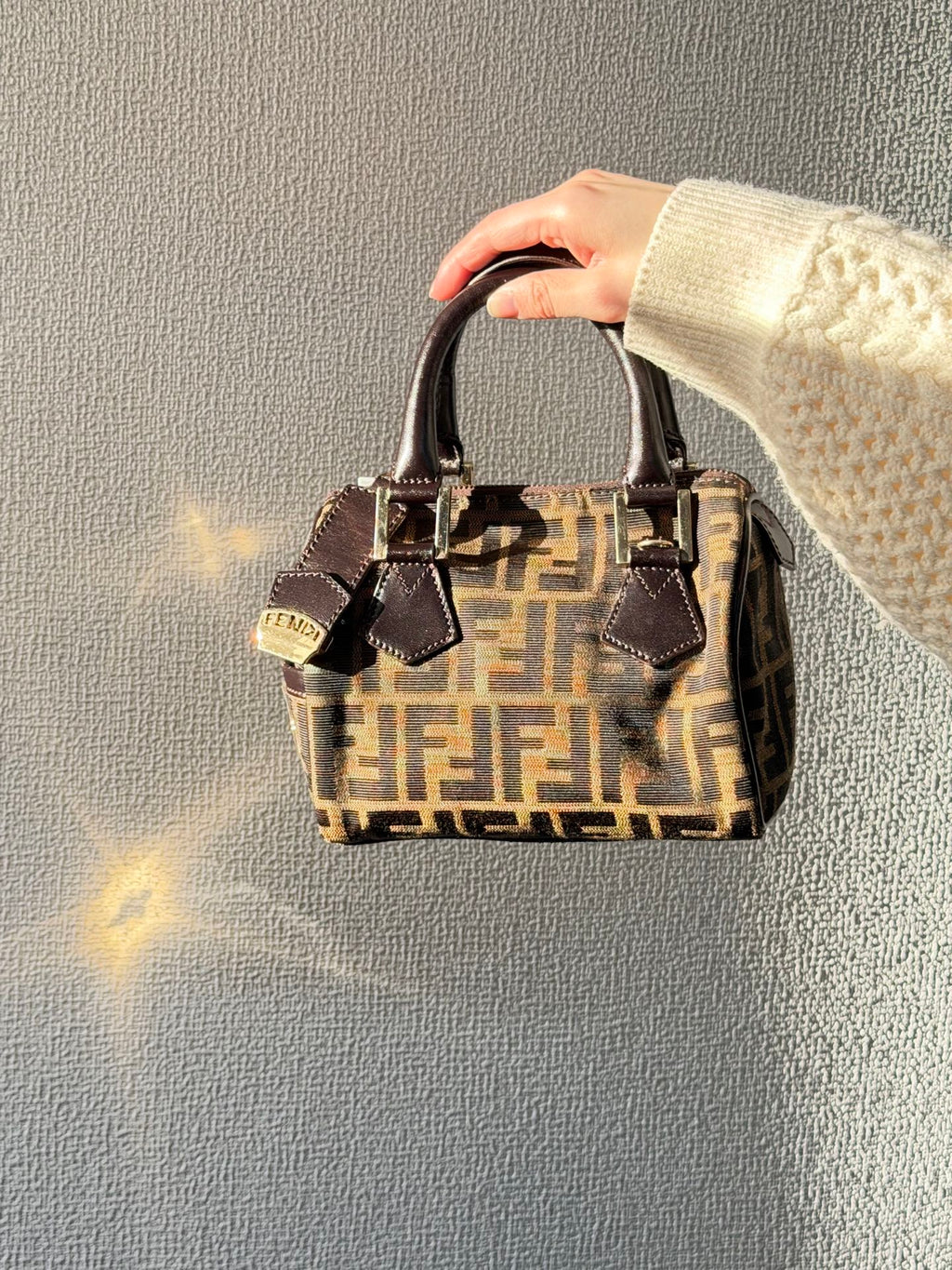 FENDI Zucca Boston Bag