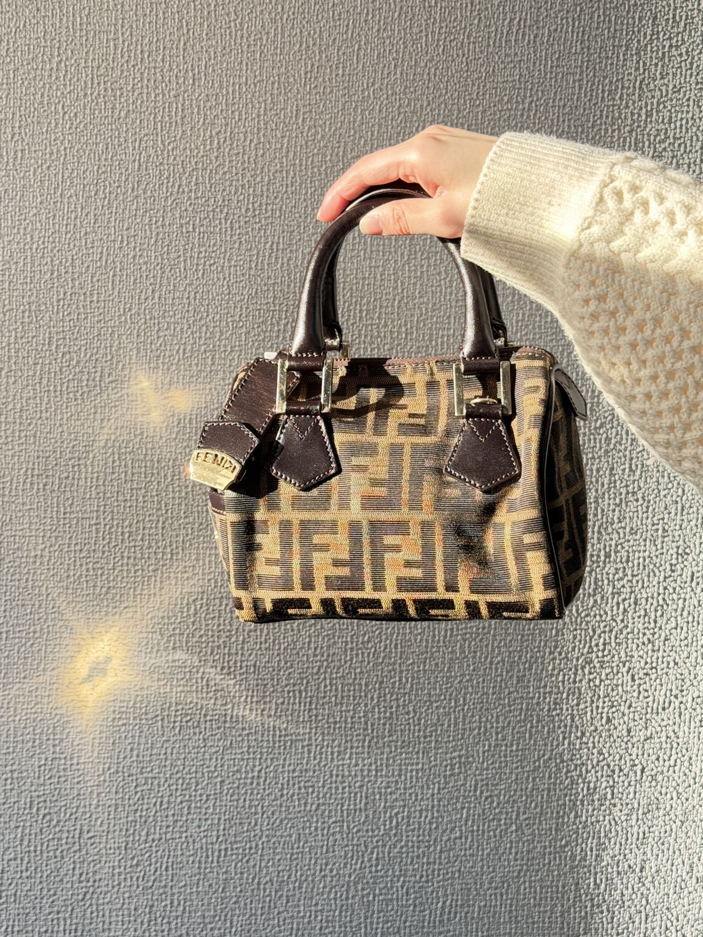 FENDI Zucca Boston Bag