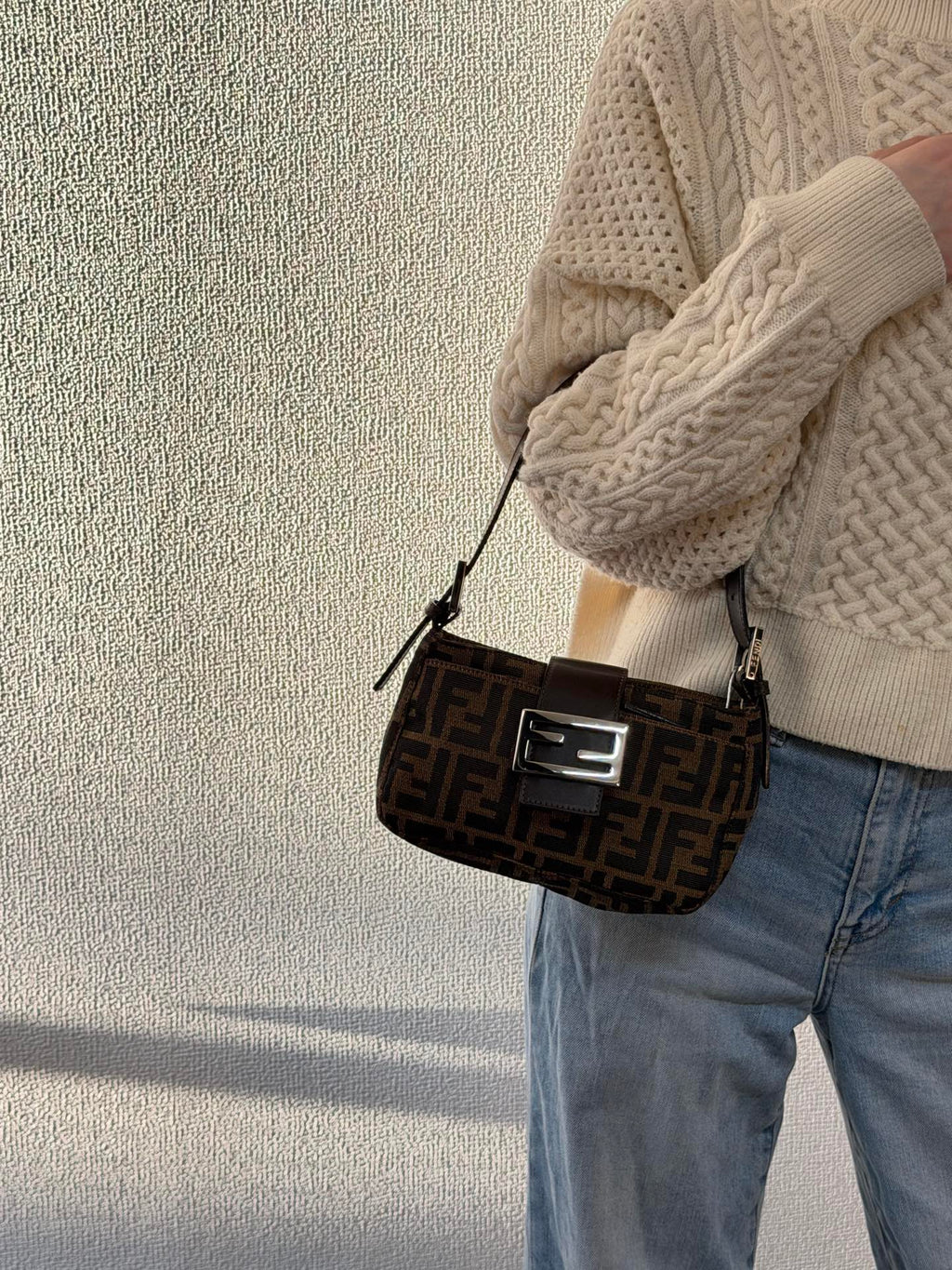 FENDI Zucca Baguette Handbag Mini