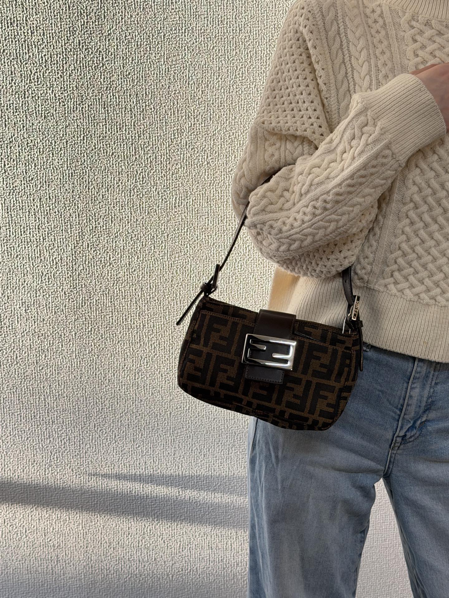 FENDI Zucca Baguette Handbag Mini