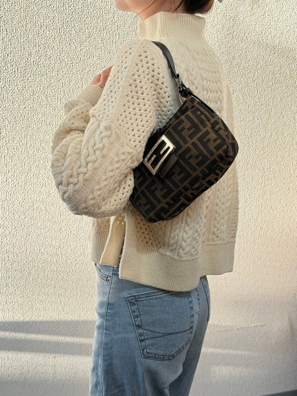 FENDI Zucca Baguette Handbag Mini