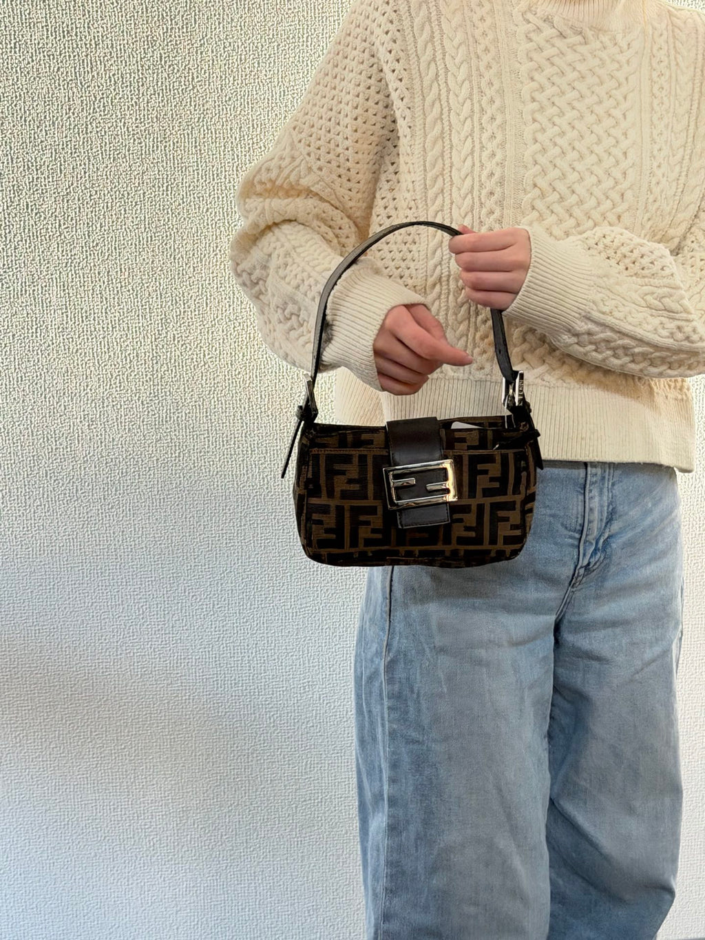 FENDI Zucca Baguette Handbag Mini