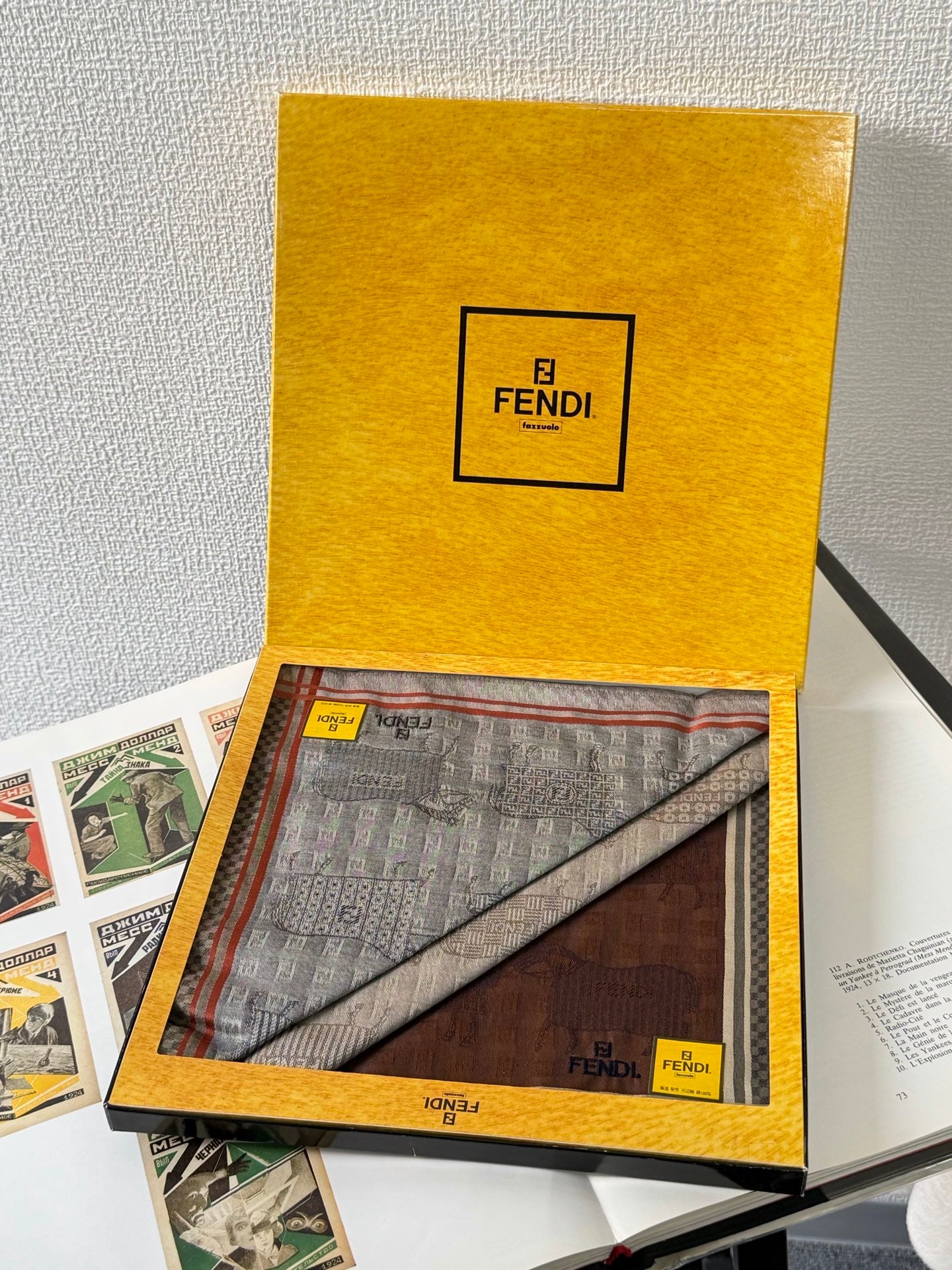 FENDI Cotton Handkerchief Set Box