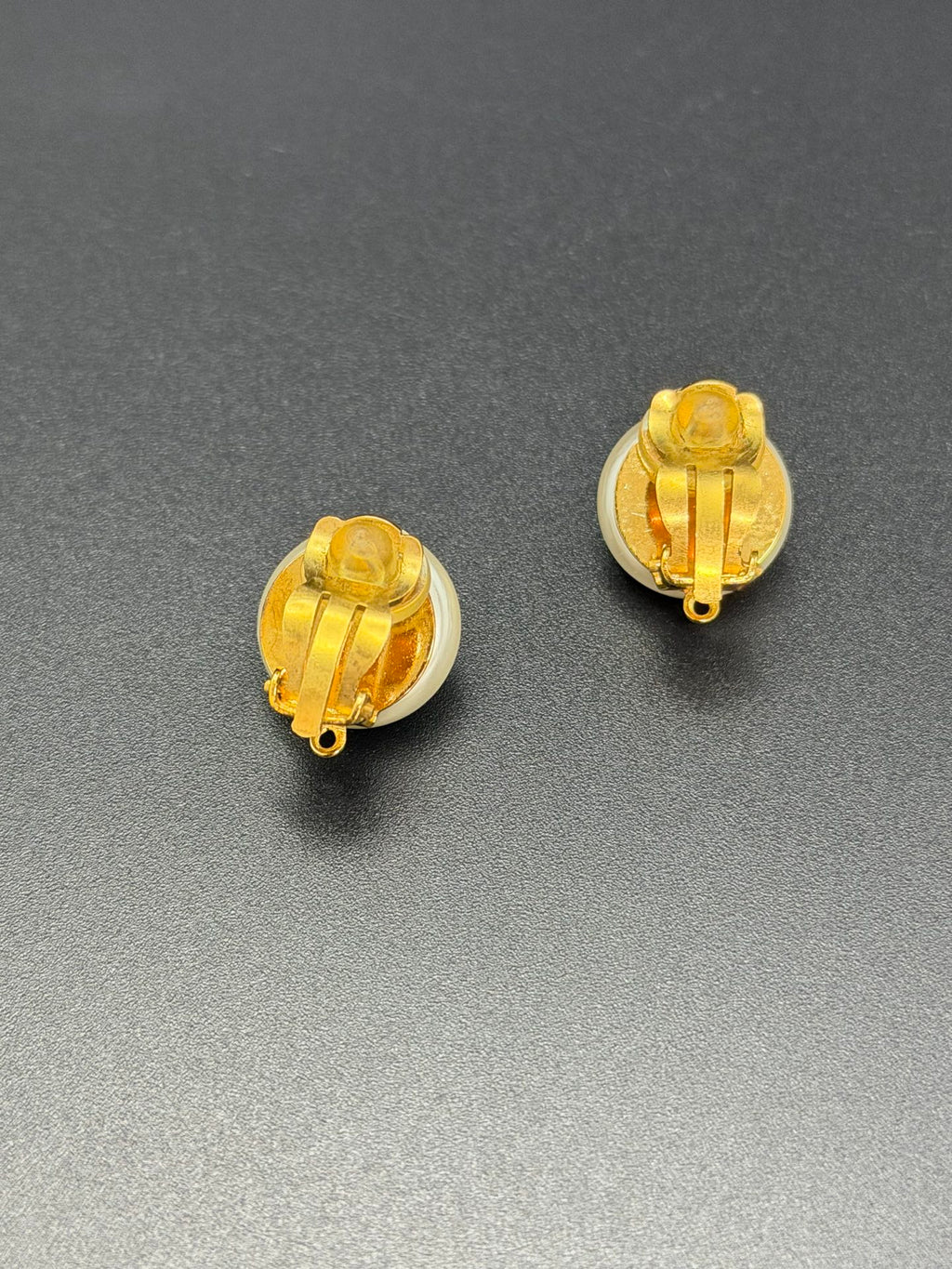 CHANEL Double-C Logo Pearl Clip On Earrings