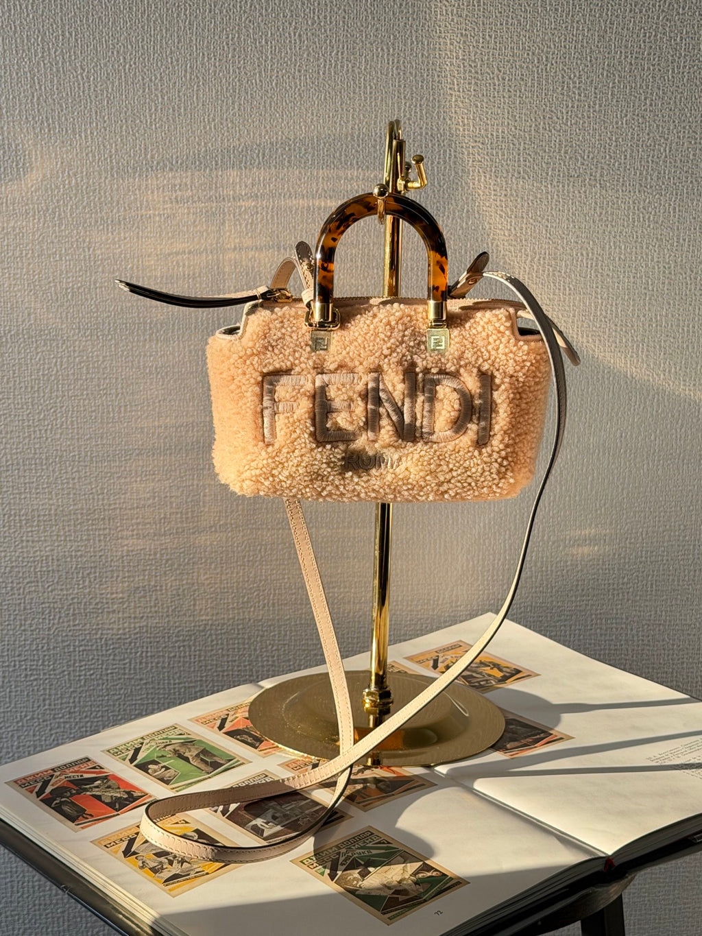 FENDI  Mini By The Way Shearling 2WAY Shoulderbag