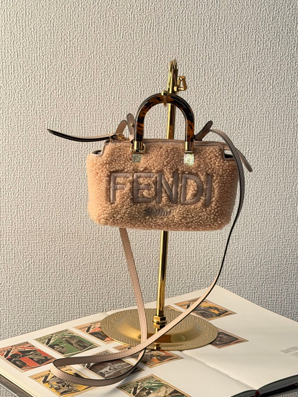FENDI  Mini By The Way Shearling 2WAY Shoulderbag