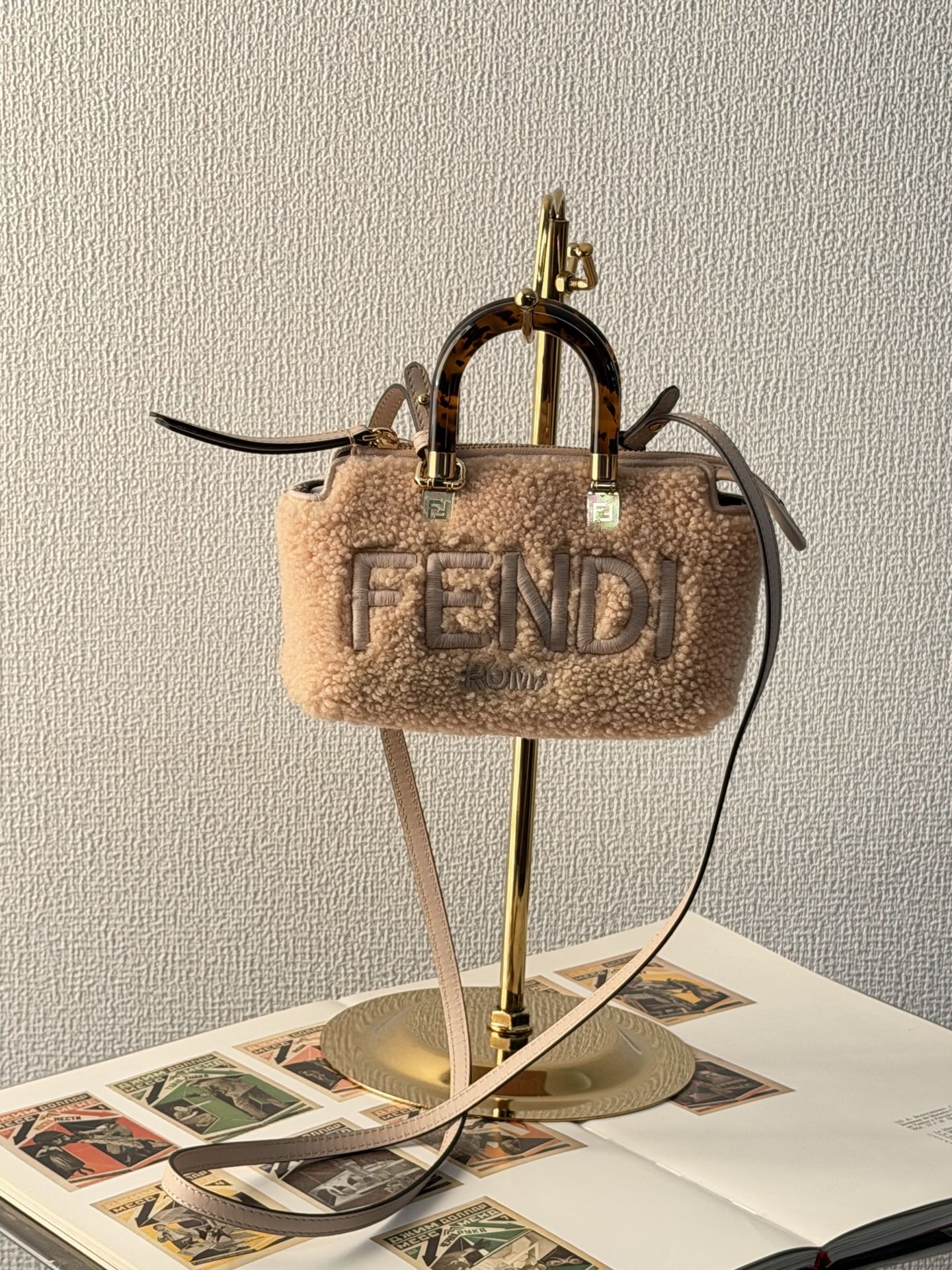 FENDI  Mini By The Way Shearling 2WAY Shoulderbag