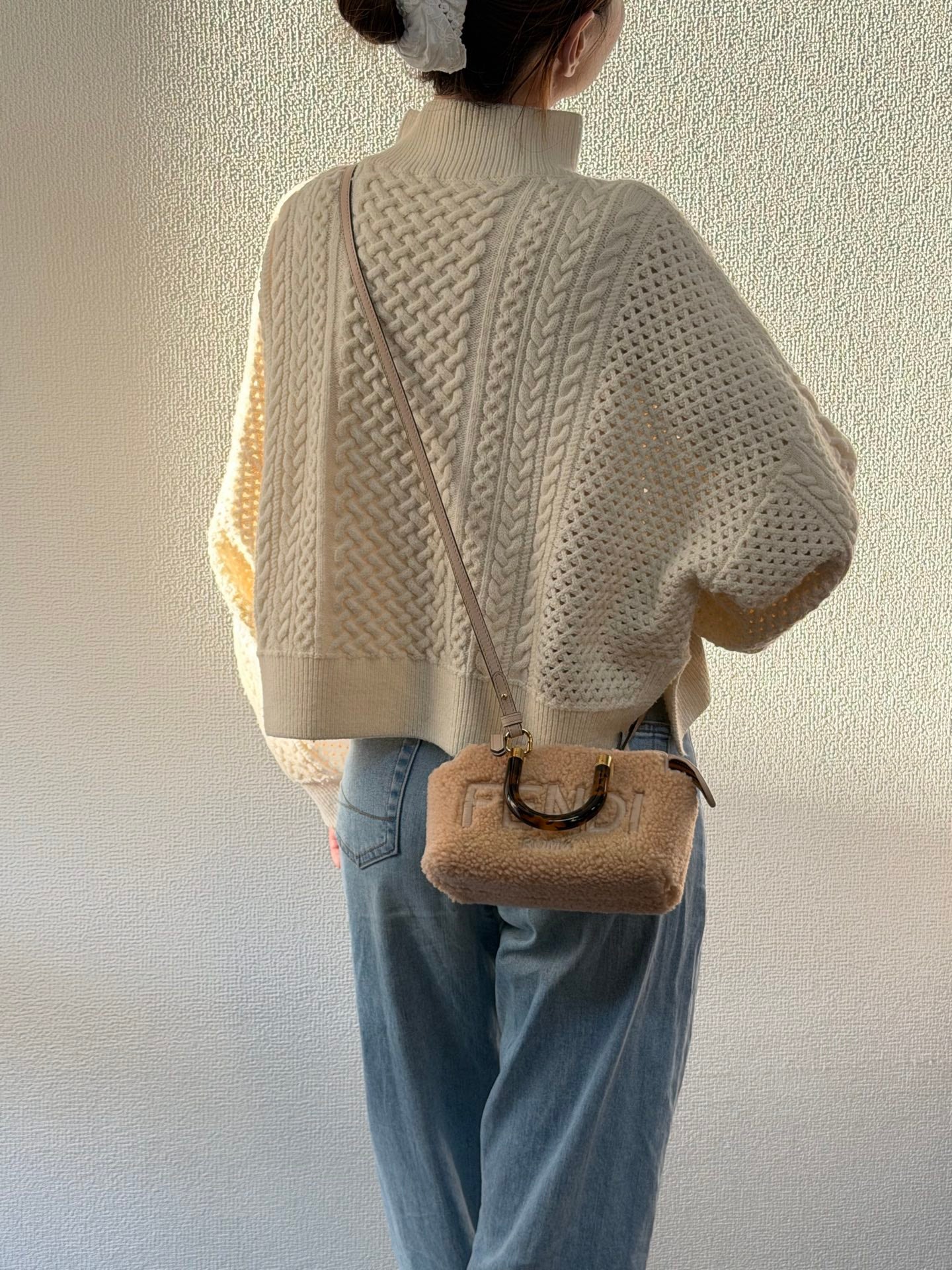 FENDI  Mini By The Way Shearling 2WAY Shoulderbag