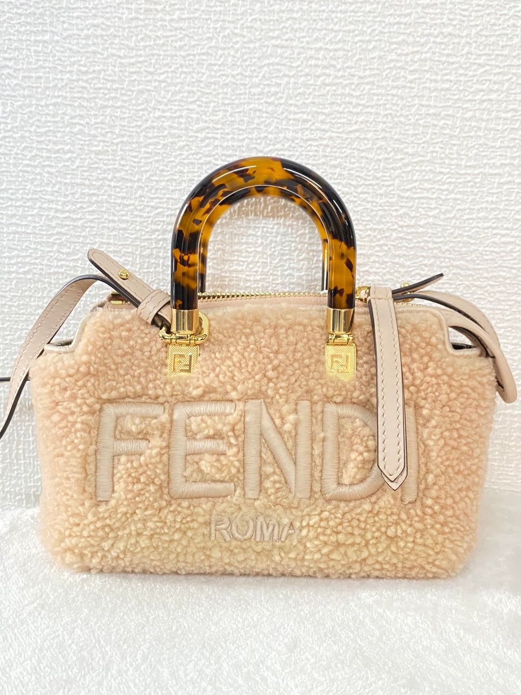 FENDI  Mini By The Way Shearling 2WAY Shoulderbag