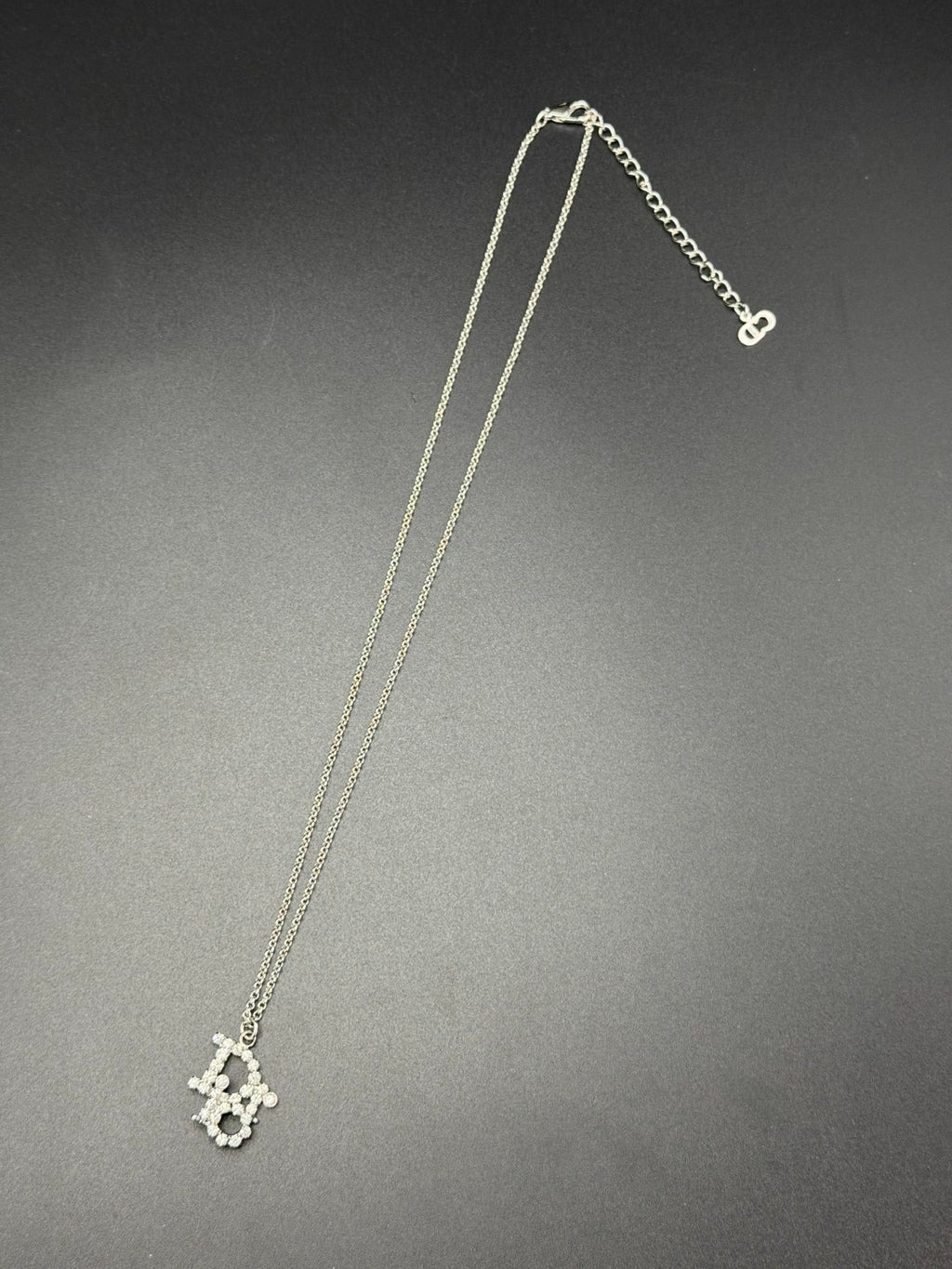 CHRISTIAN DIOR CD Logo Rheinstone-embellished Necklace