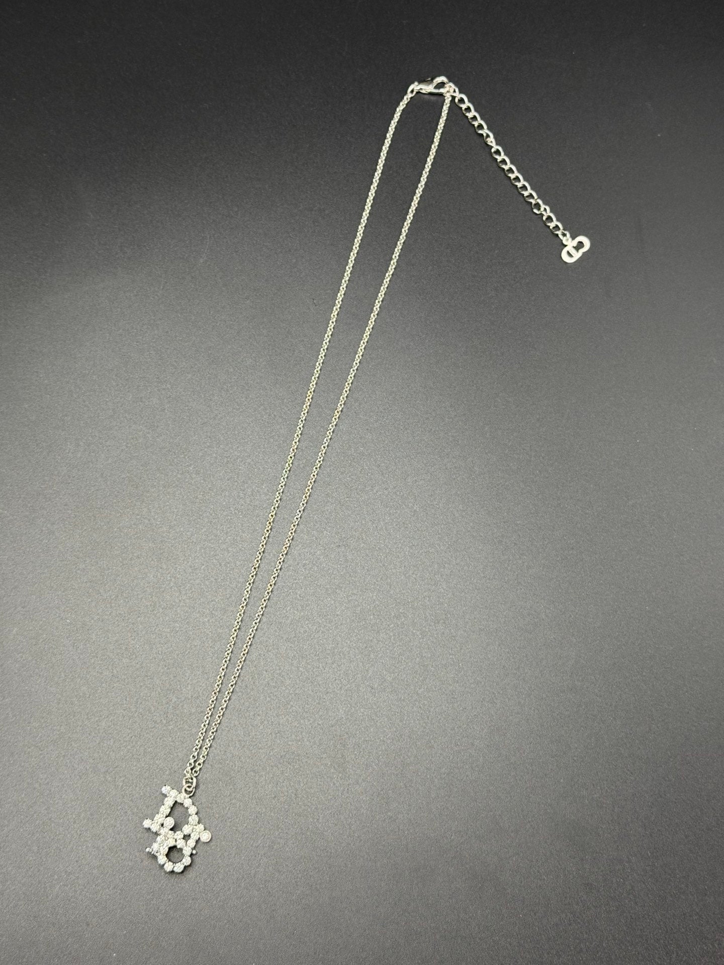 CHRISTIAN DIOR CD Logo Rheinstone-embellished Necklace