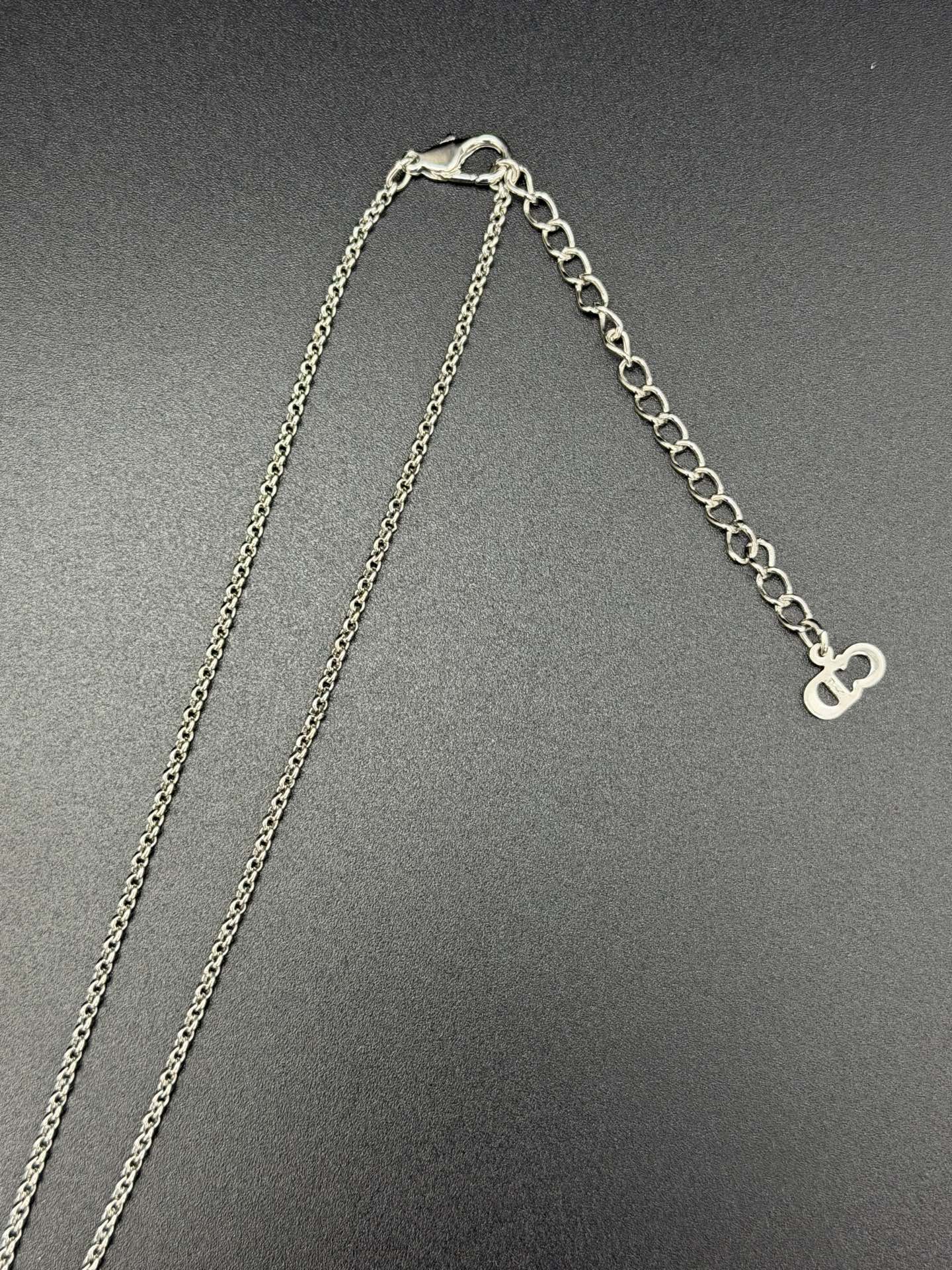 CHRISTIAN DIOR CD Logo Rheinstone-embellished Necklace