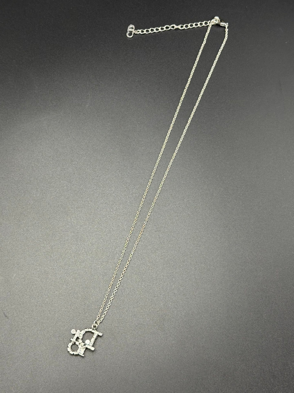 CHRISTIAN DIOR CD Logo Rheinstone-embellished Necklace