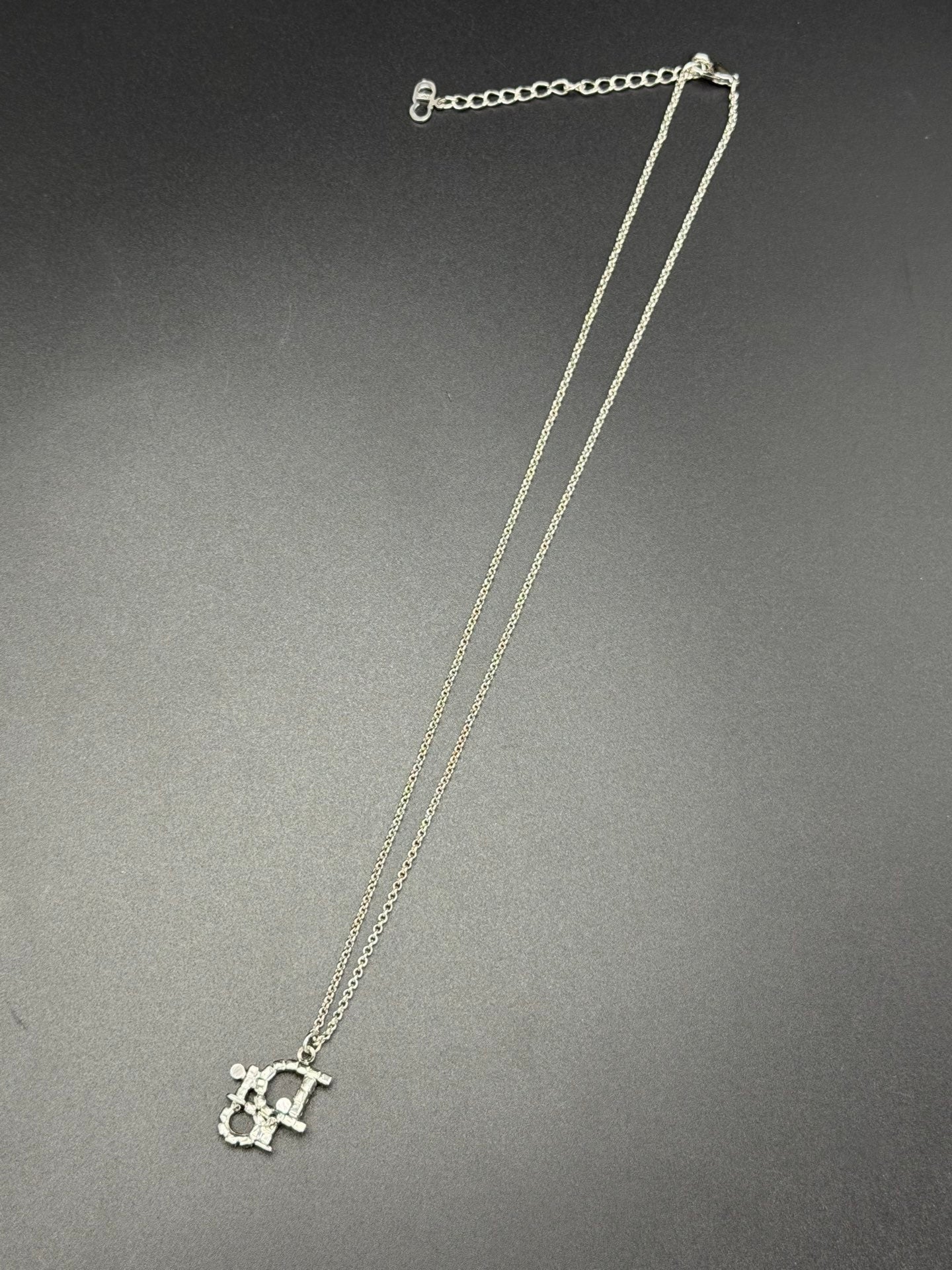 CHRISTIAN DIOR CD Logo Rheinstone-embellished Necklace