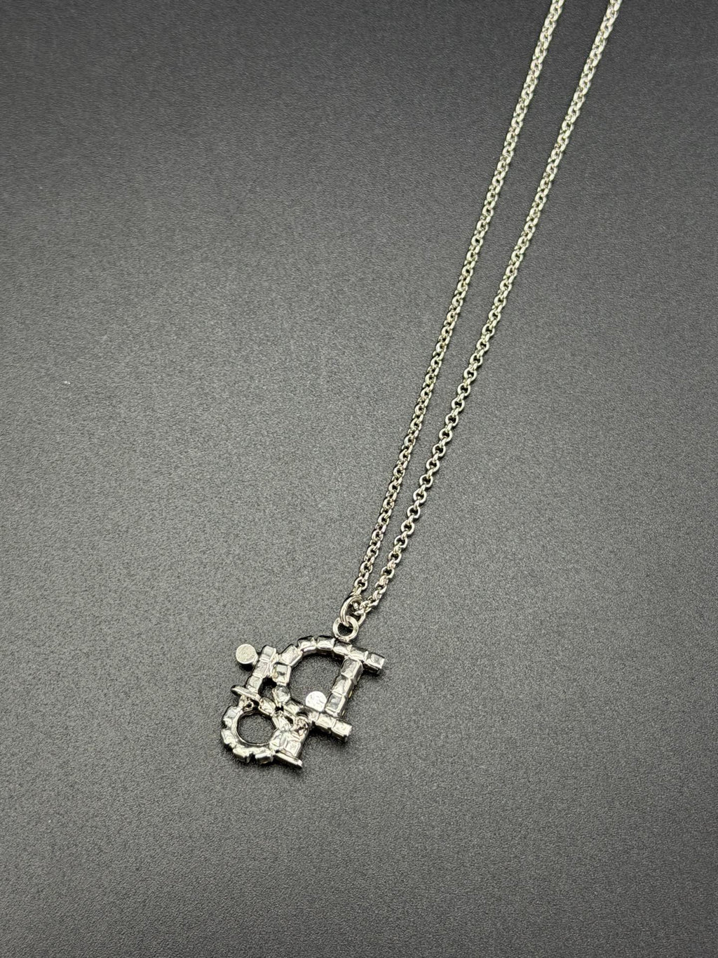CHRISTIAN DIOR CD Logo Rheinstone-embellished Necklace
