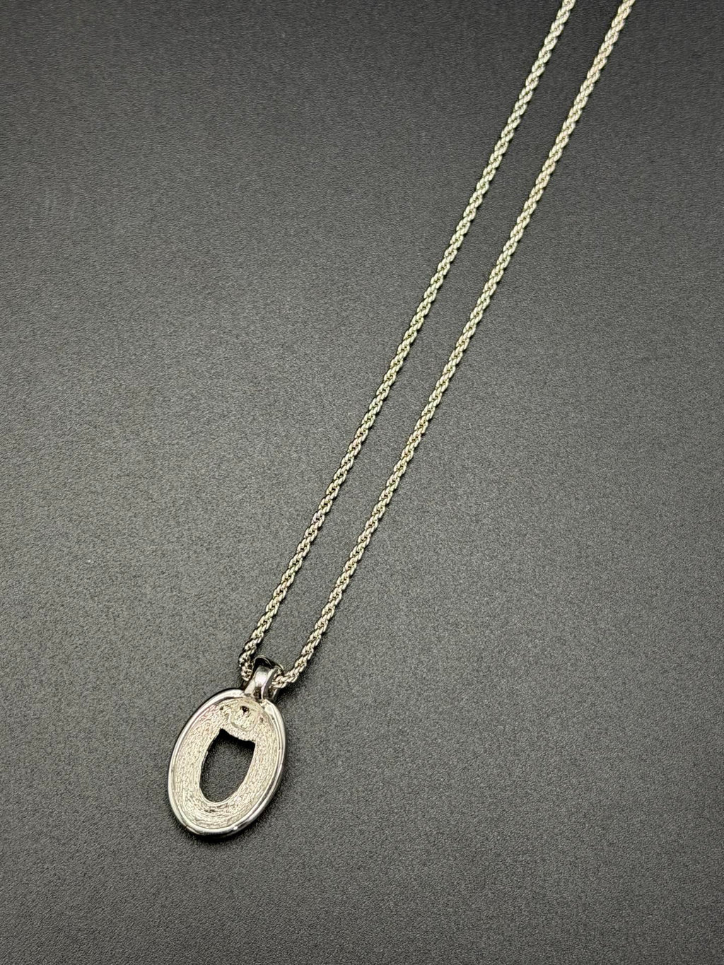 CHRISTIAN DIOR Rheinstone-embellished Oval Motif Necklace