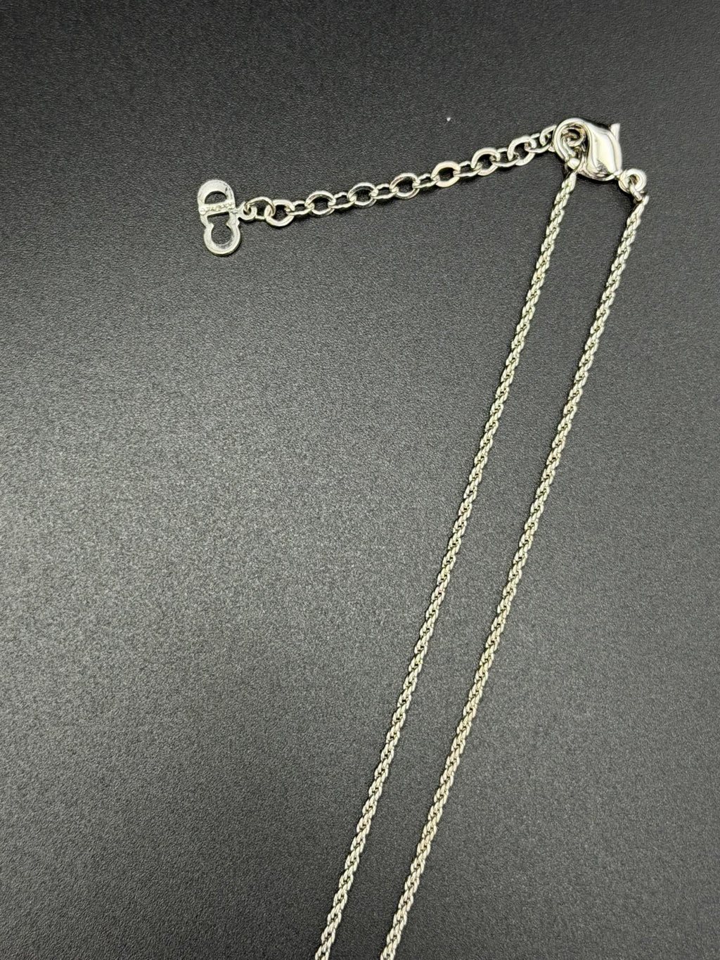 CHRISTIAN DIOR Rheinstone-embellished Oval Motif Necklace