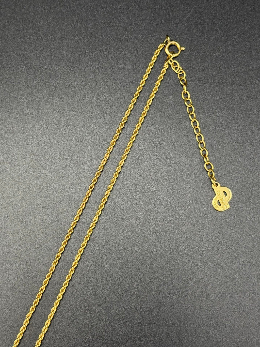 CHRISTIAN DIOR Rheinstone-embellished Heart-shaped Necklace