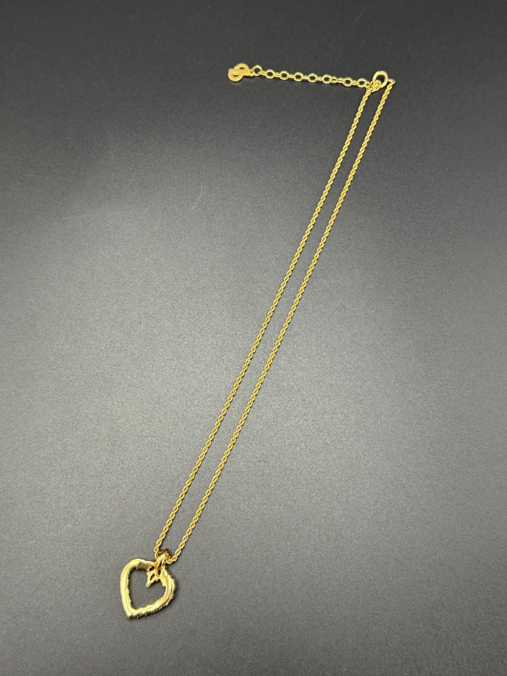CHRISTIAN DIOR Rheinstone-embellished Heart-shaped Necklace
