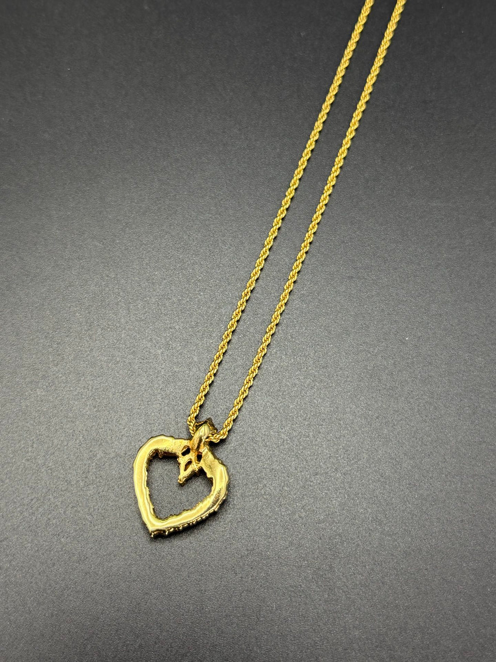 CHRISTIAN DIOR Rheinstone-embellished Heart-shaped Necklace
