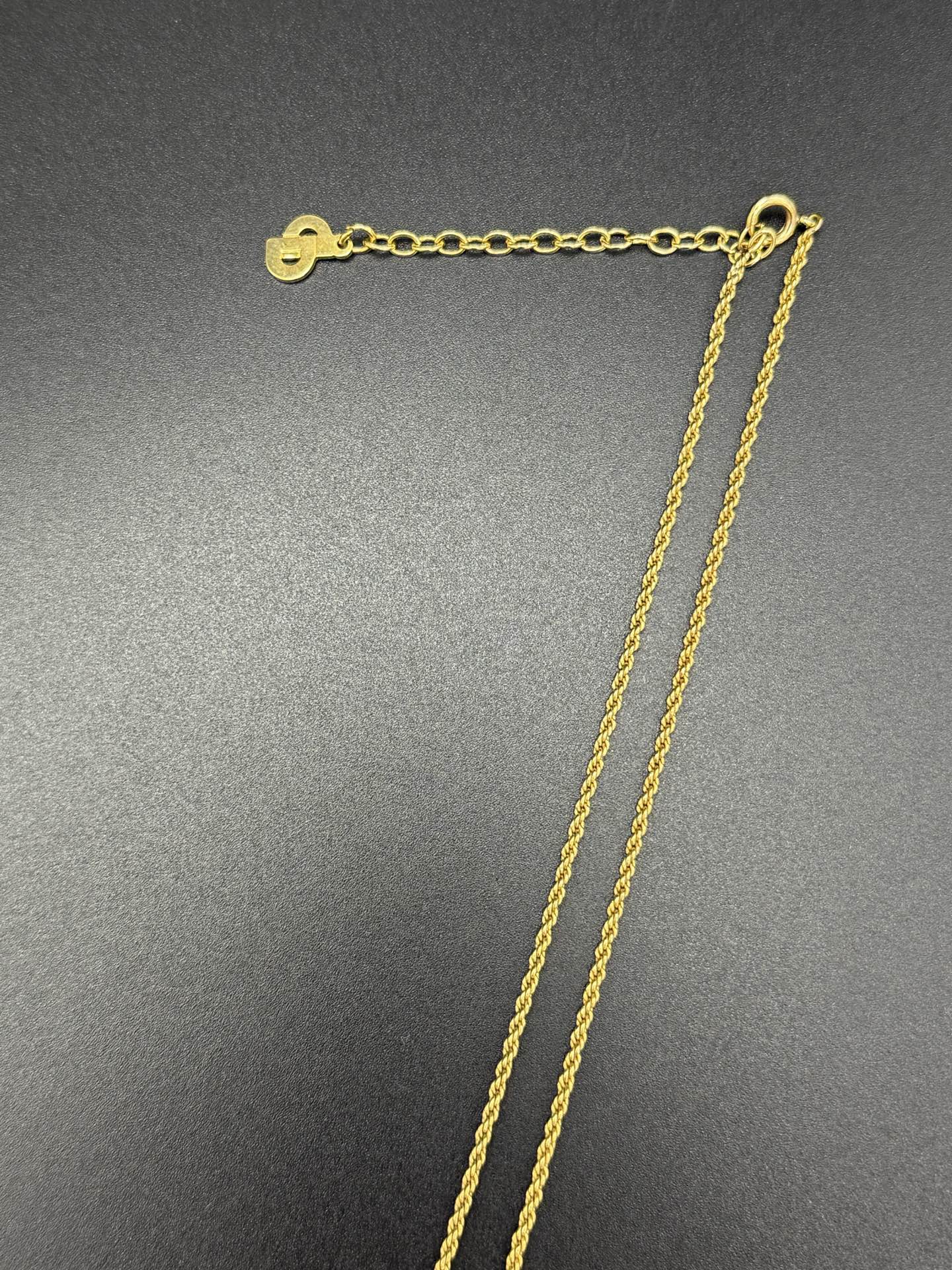 CHRISTIAN DIOR Rheinstone-embellished Heart-shaped Necklace