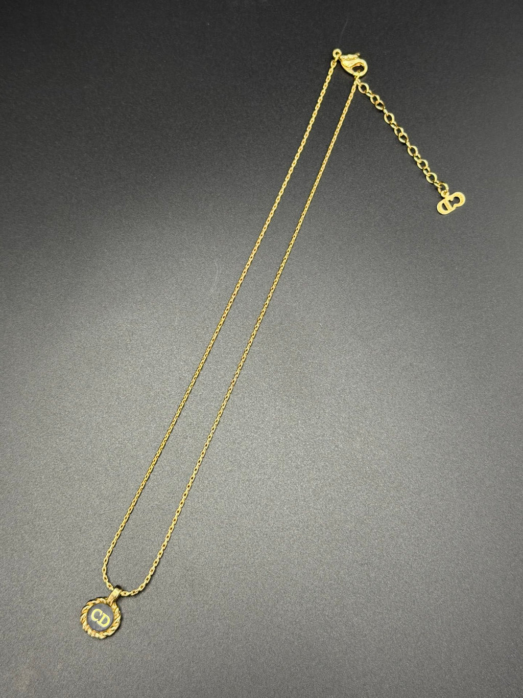 CHRISTIAN DIOR Black CD Disc Necklace