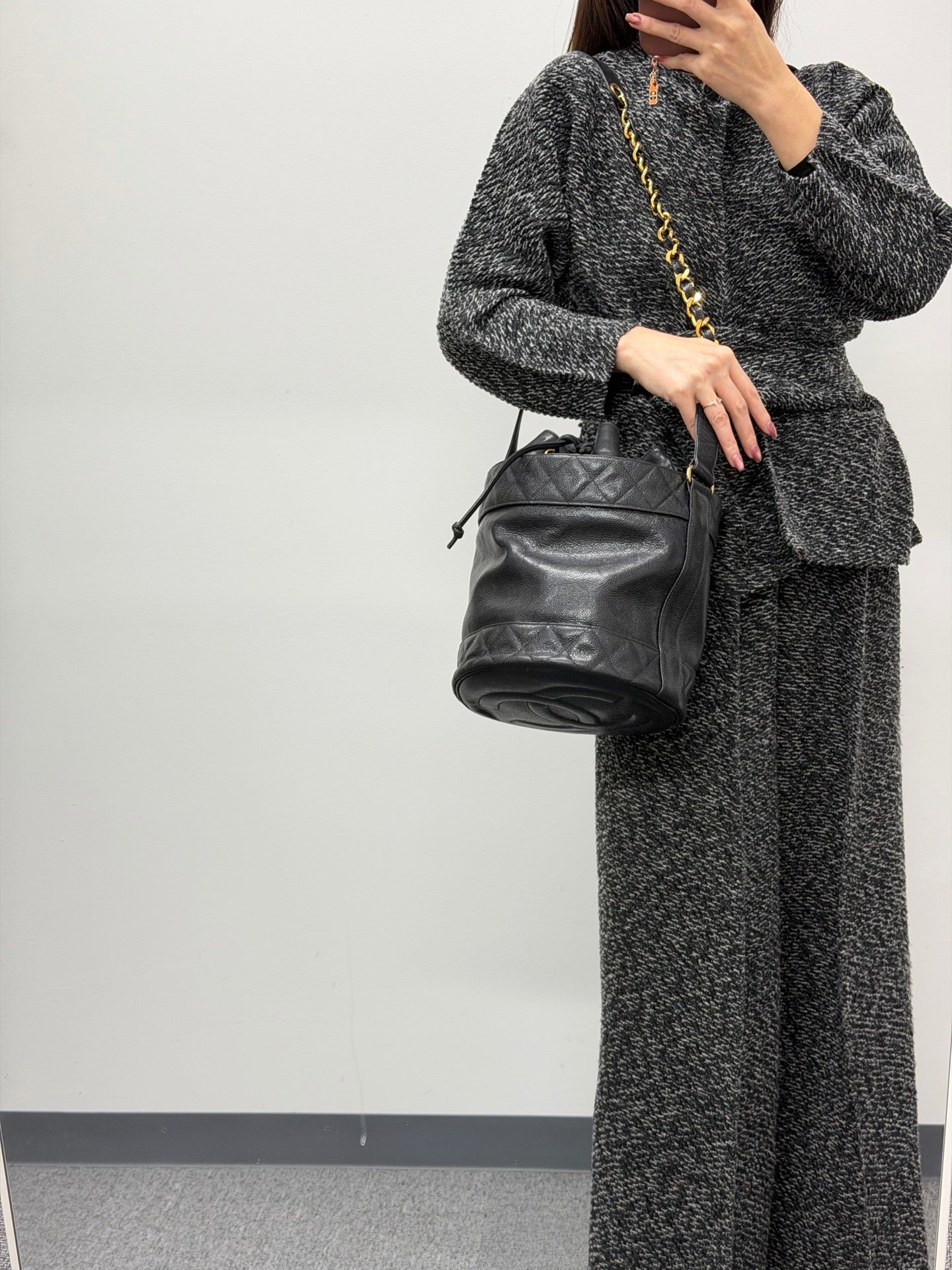 CHANEL Genuine Bucket Shoulderbag Set
