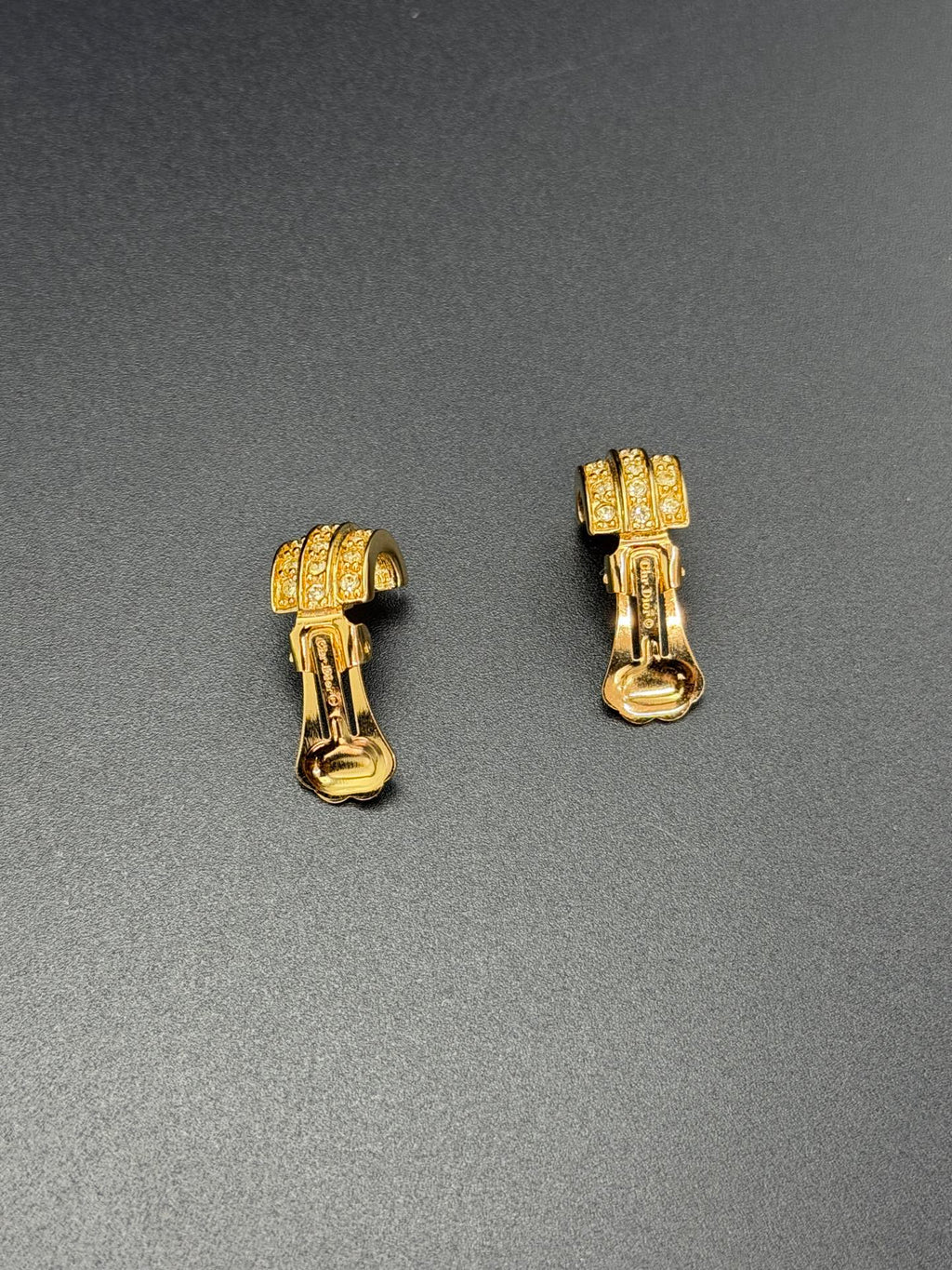 CHRISTIAN DIOR Rheinstone-embellished Clip On Earrings