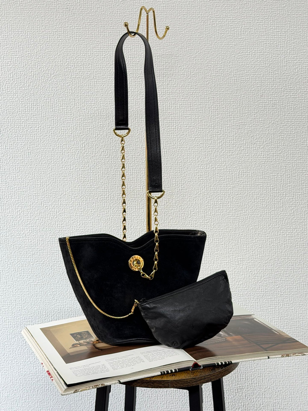 CELINE Suede Tote 2WAY Shoulder bag Set