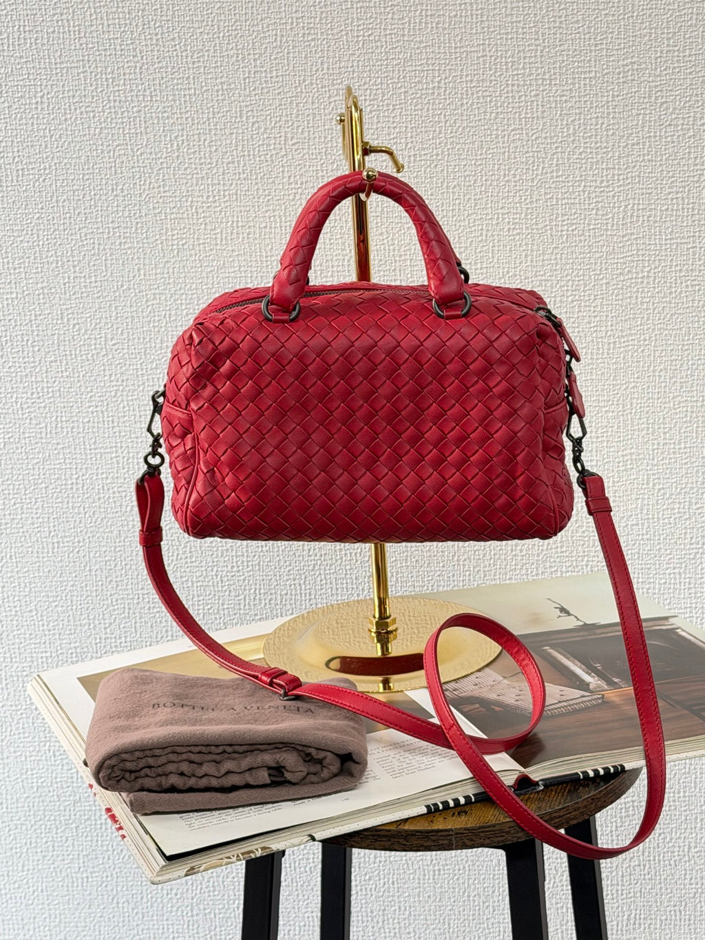 BOTTEGA VENETA Intrecciato Boston 2WAY Handbag