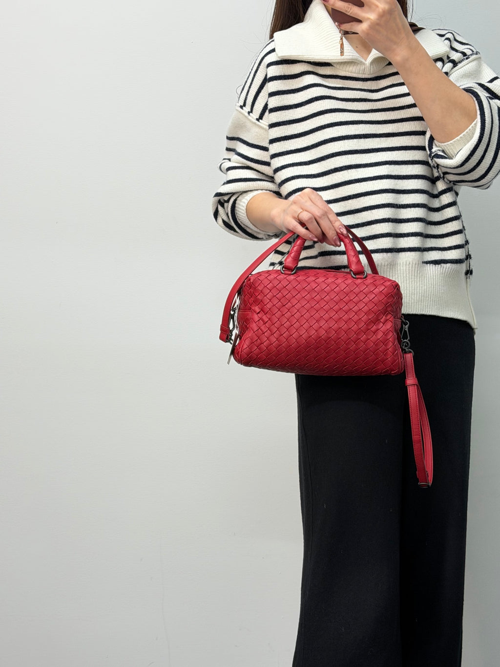 BOTTEGA VENETA Intrecciato Boston 2WAY Handbag