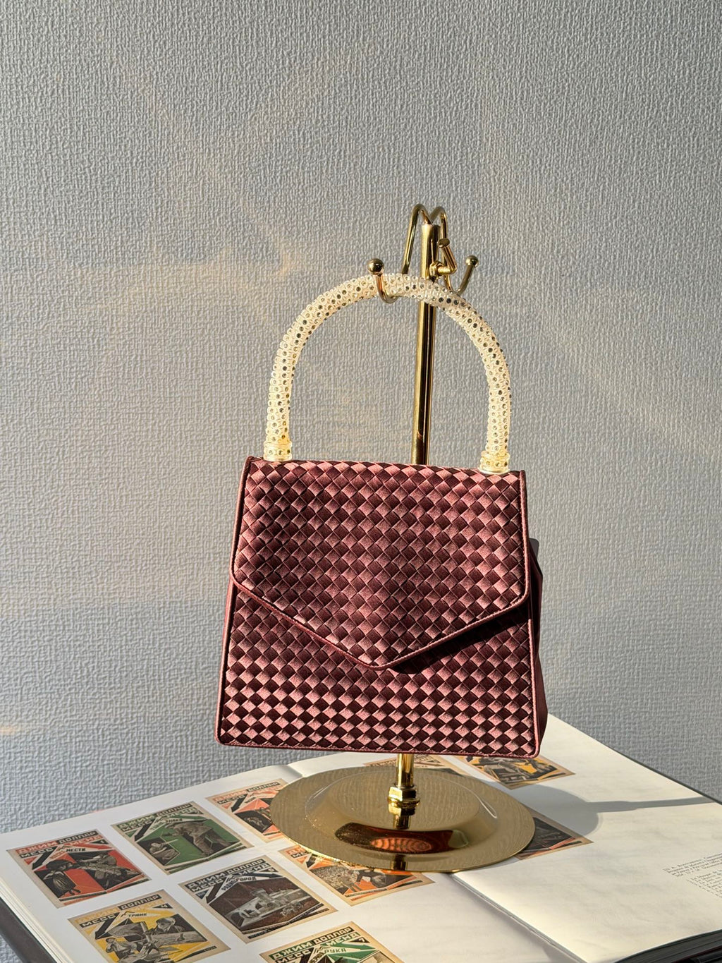 BOTTEGA VENETA Patti Intrecciato Satin Handbag