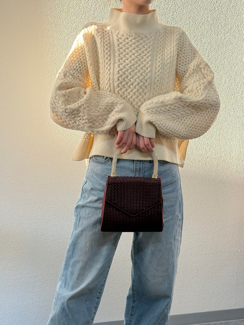 BOTTEGA VENETA Patti Intrecciato Satin Handbag