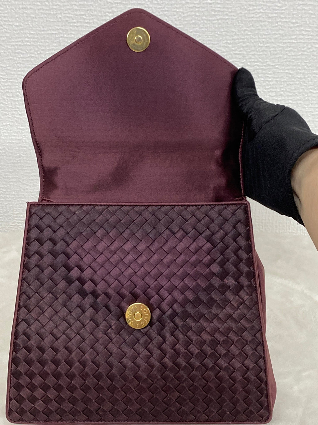 BOTTEGA VENETA Patti Intrecciato Satin Handbag