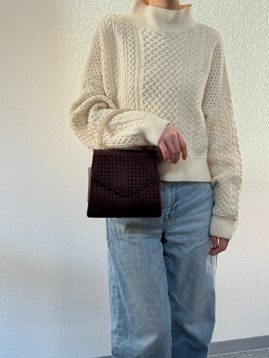 BOTTEGA VENETA Patti Intrecciato Satin Handbag