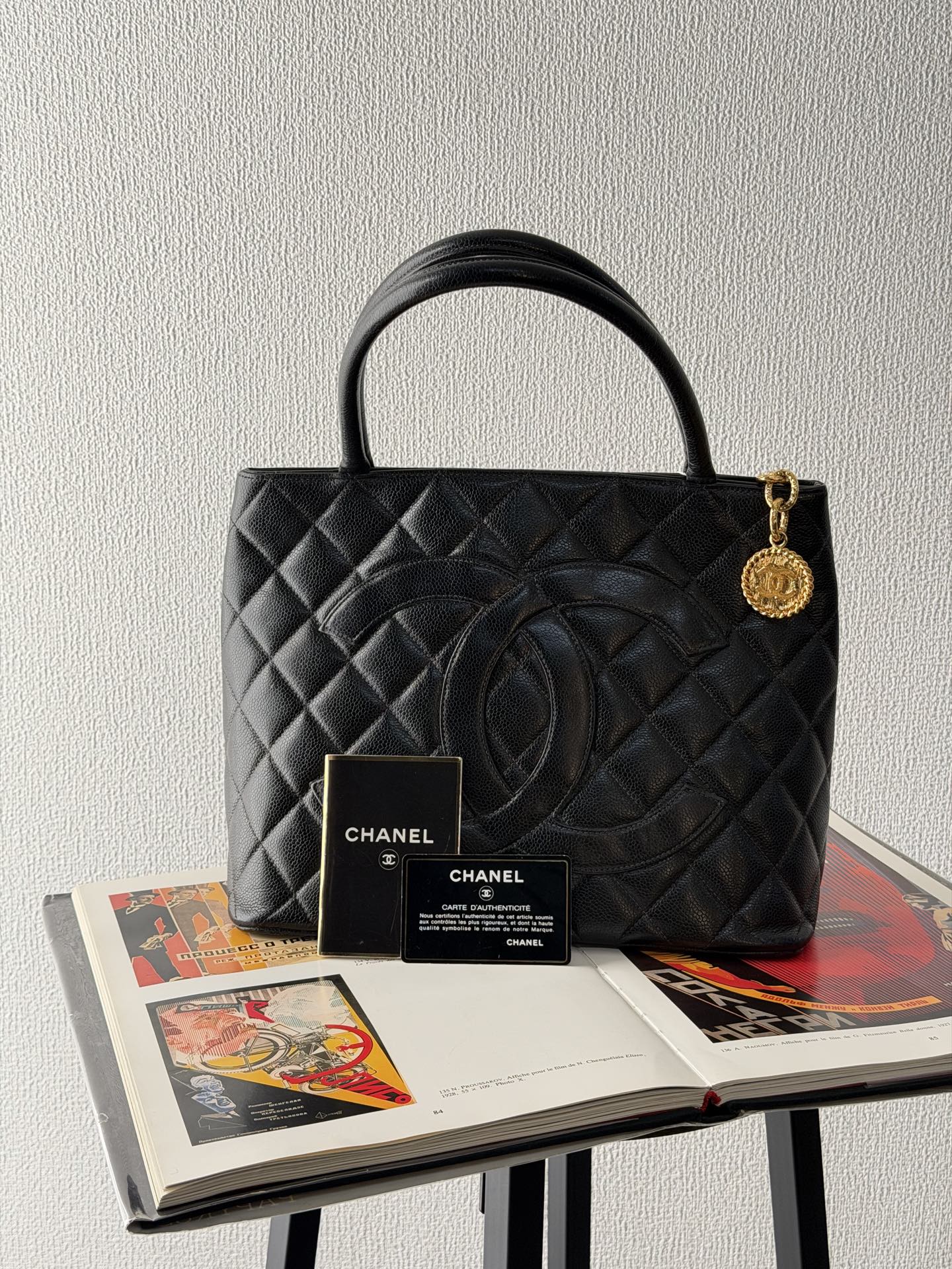 CHANEL Hilton Caiver Handbag