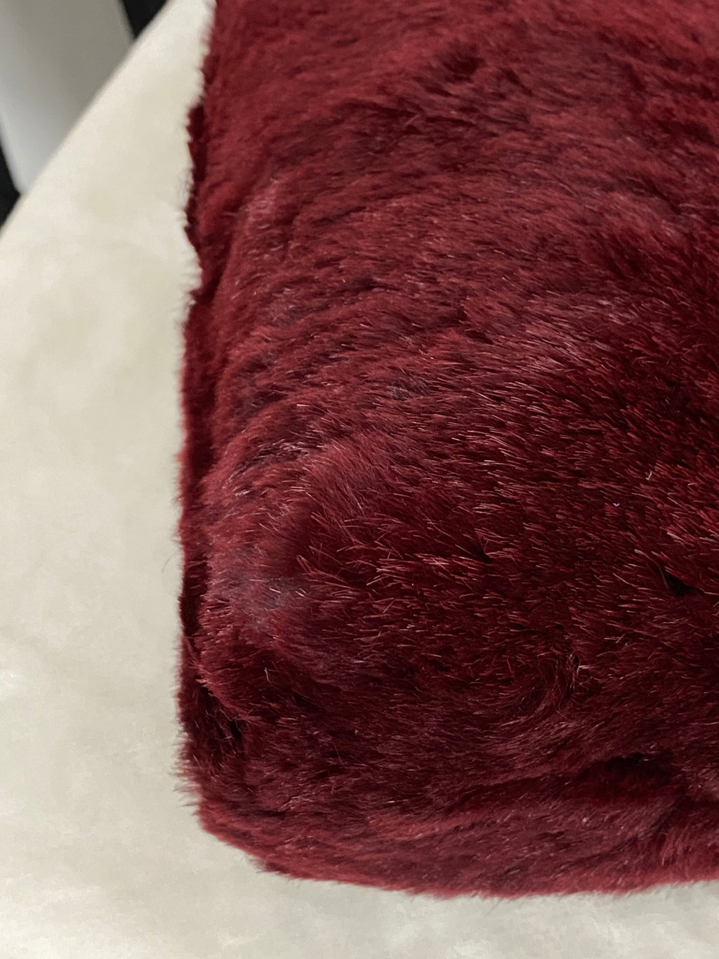 CHANEL Burgundy Fur Totebag