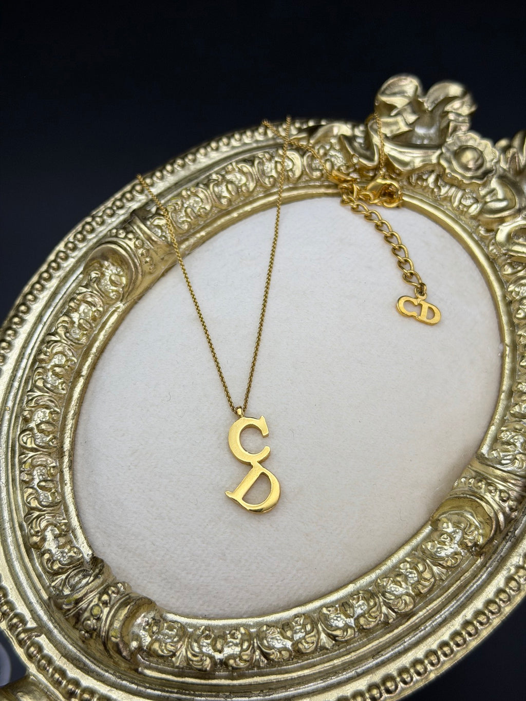CHRISTIAN DIOR CD Logo Necklace