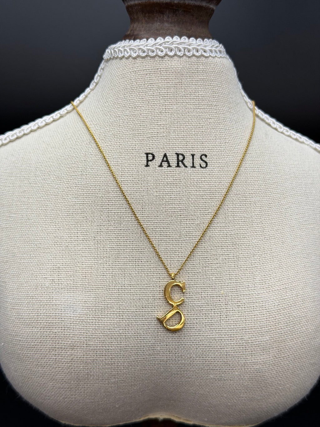 CHRISTIAN DIOR CD Logo Necklace