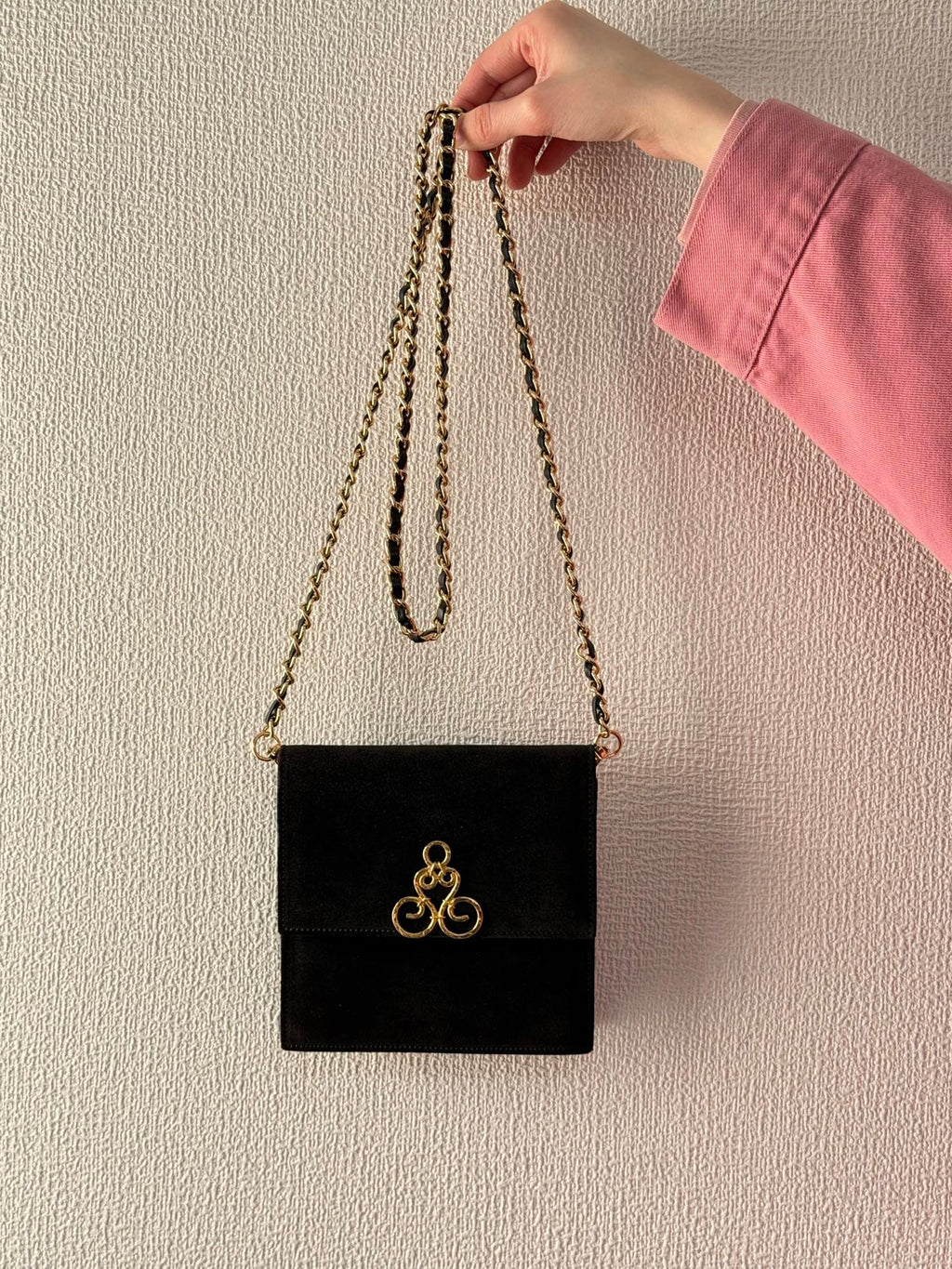 CELINE Suede Vintage Chainbag