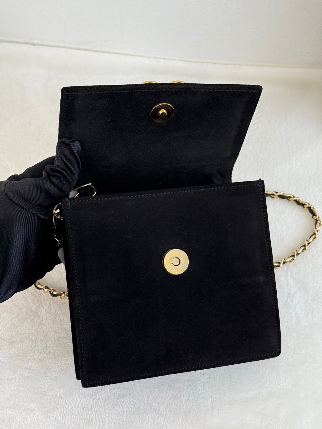 CELINE Suede Vintage Chainbag