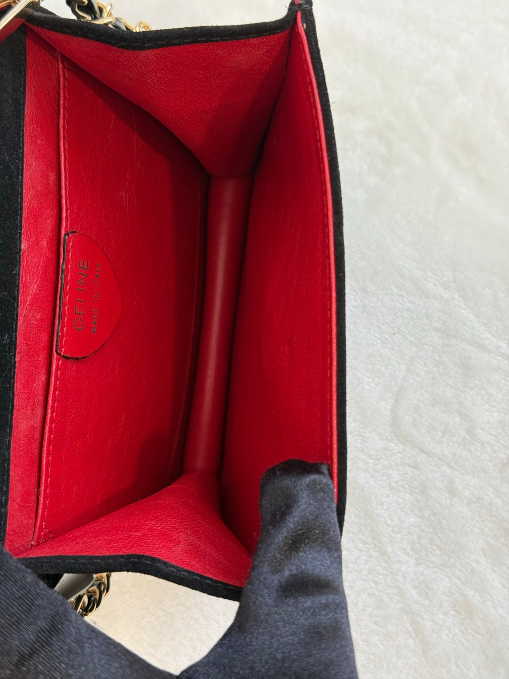 CELINE Suede Vintage Chainbag