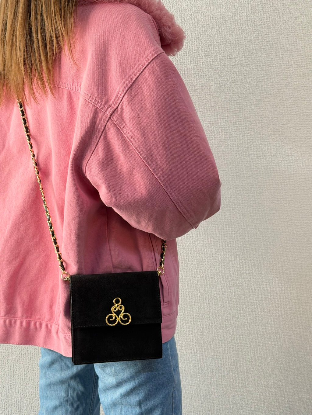 CELINE Suede Vintage Chainbag