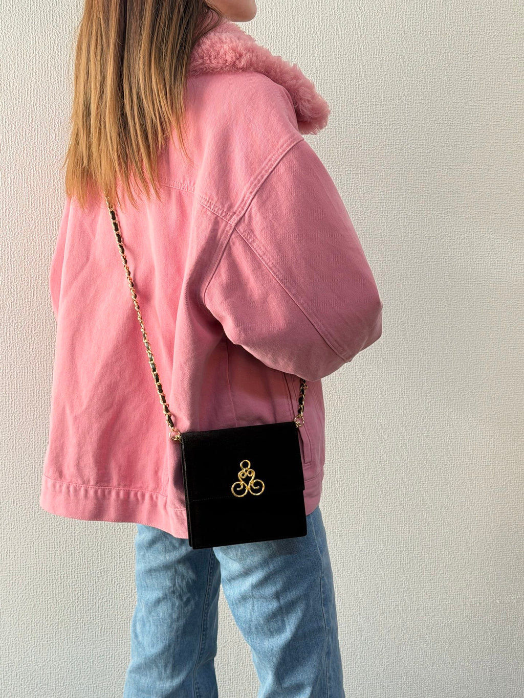 CELINE Suede Vintage Chainbag