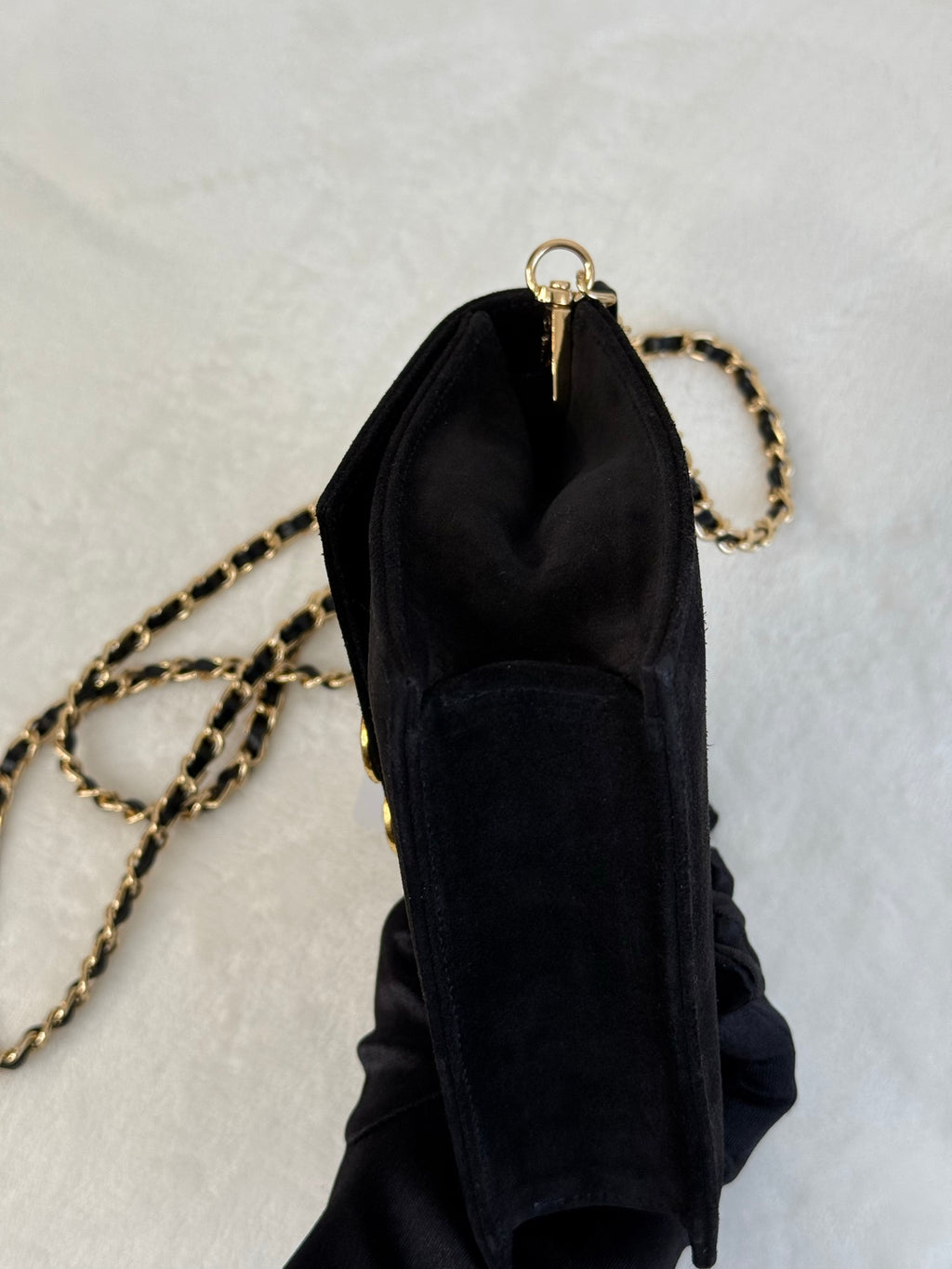 CELINE Suede Vintage Chainbag