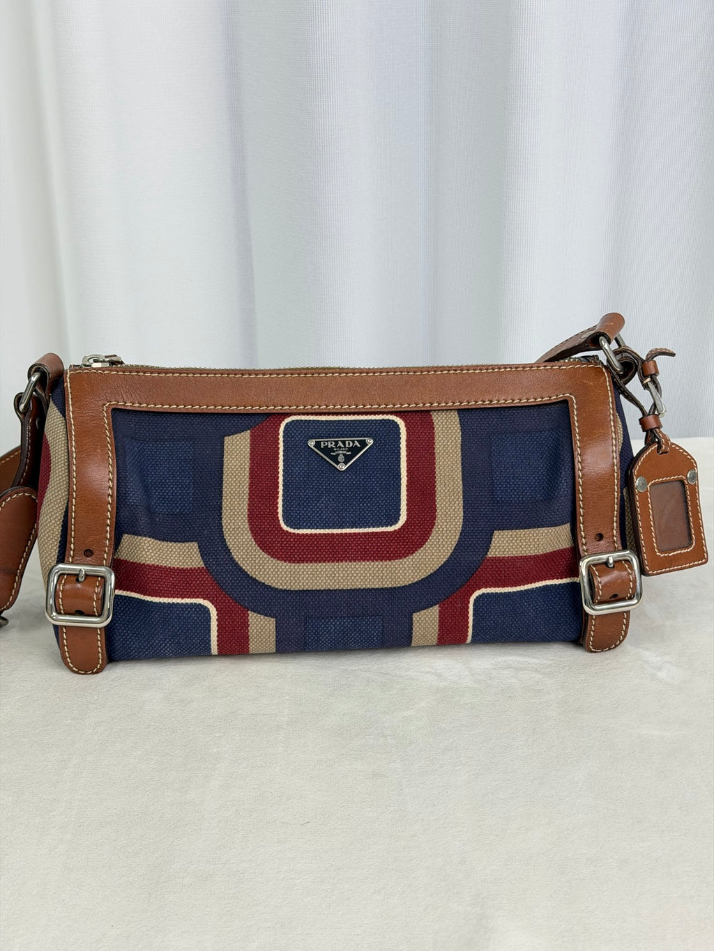 PRADA Color-block Barrel Bag