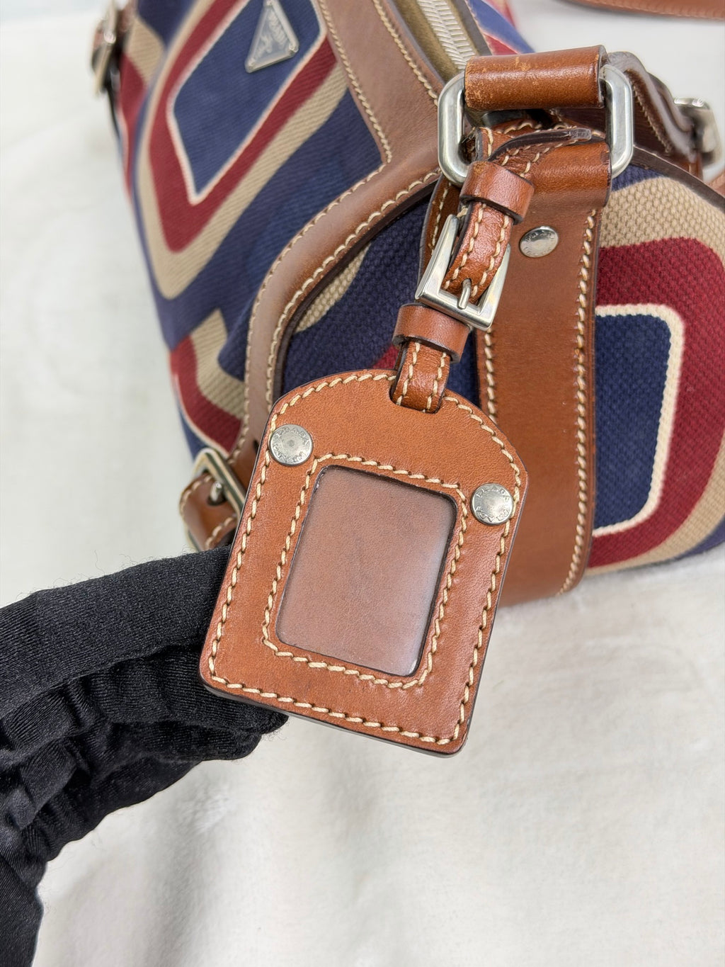 PRADA Color-block Barrel Bag