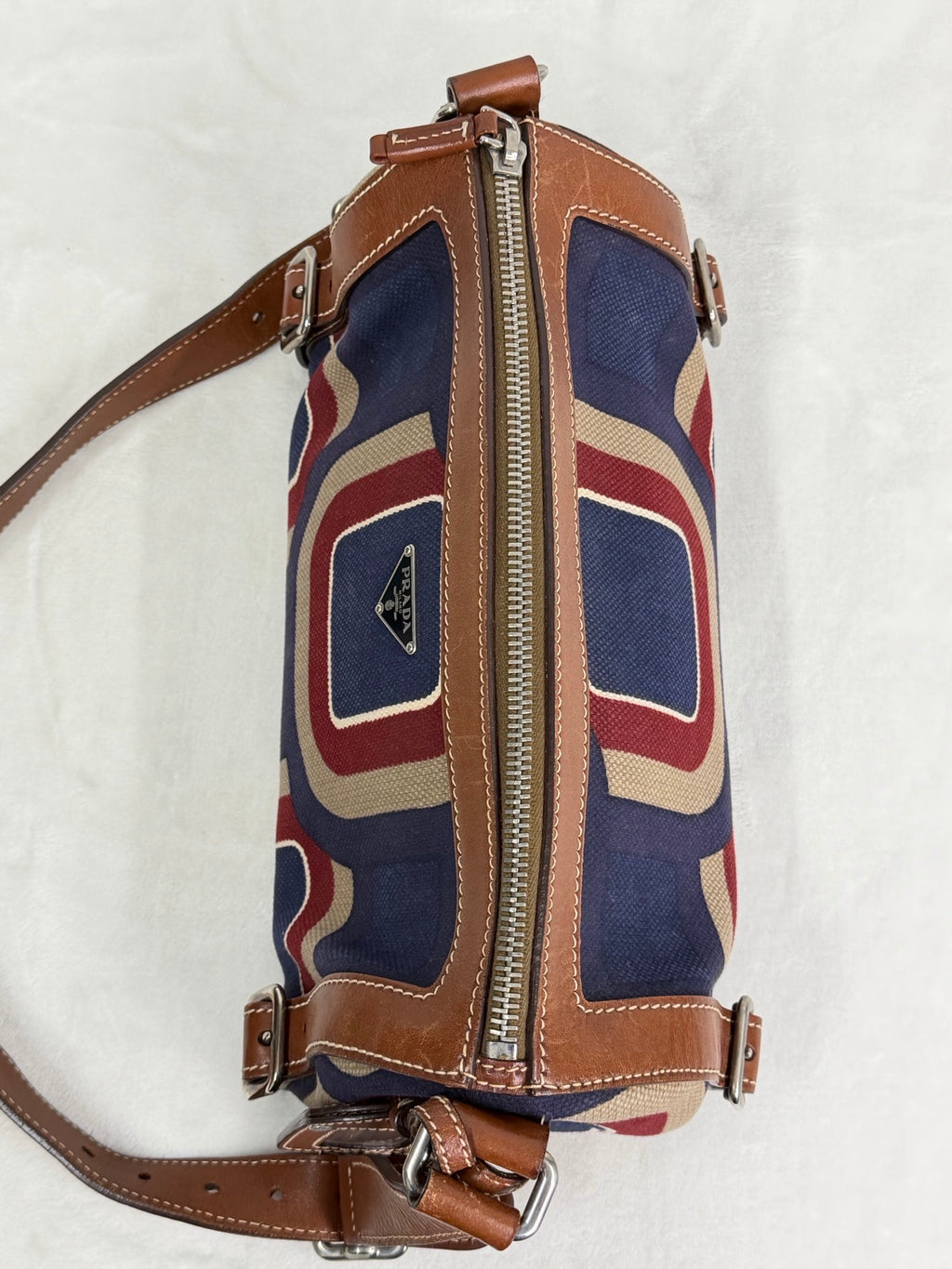 PRADA Color-block Barrel Bag
